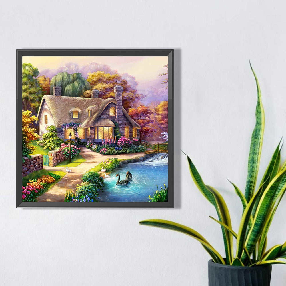 Country House - Full AB Dril Round Diamond Painting 40*40CM