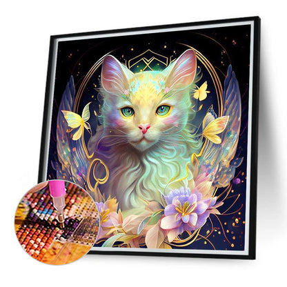 White Cat - Full Round Drill Diamond Painting 40*40CM