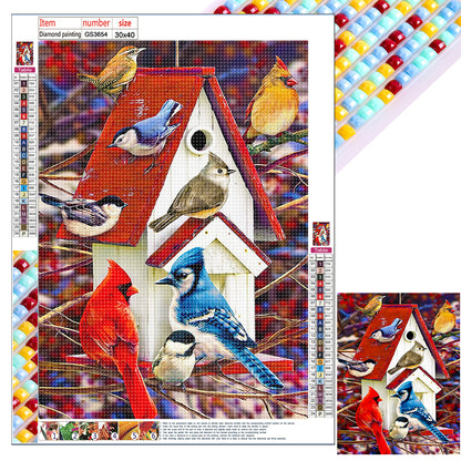 Cardinal Bluebird - Full Square Drill Diamond Painting 30*40CM