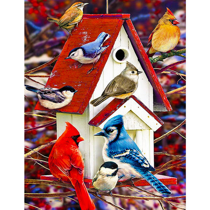 Cardinal Bluebird - Full Square Drill Diamond Painting 30*40CM