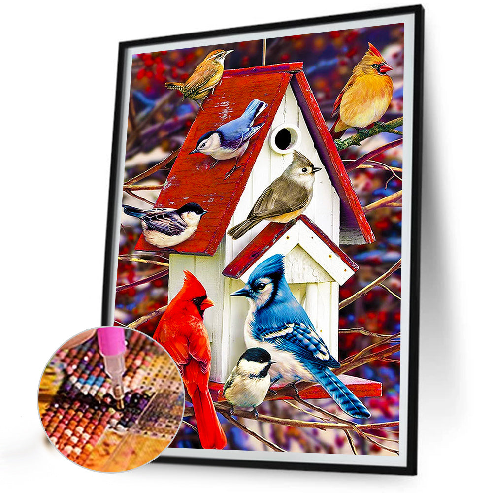 Cardinal Bluebird - Full Square Drill Diamond Painting 30*40CM