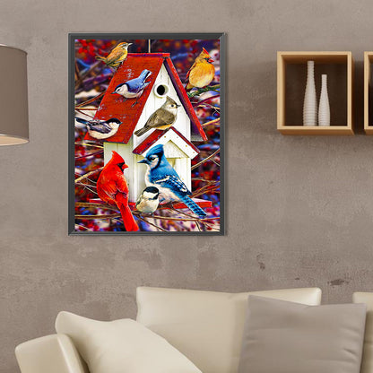 Cardinal Bluebird - Full Square Drill Diamond Painting 30*40CM