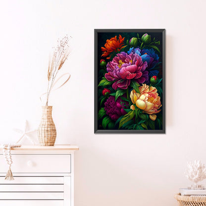 Night Peony - Full AB Dril Round Diamond Painting 40*60CM