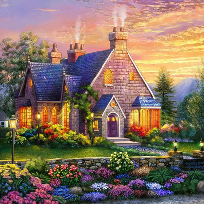 Garden House - Full AB Dril Square Diamond Painting 40*40CM