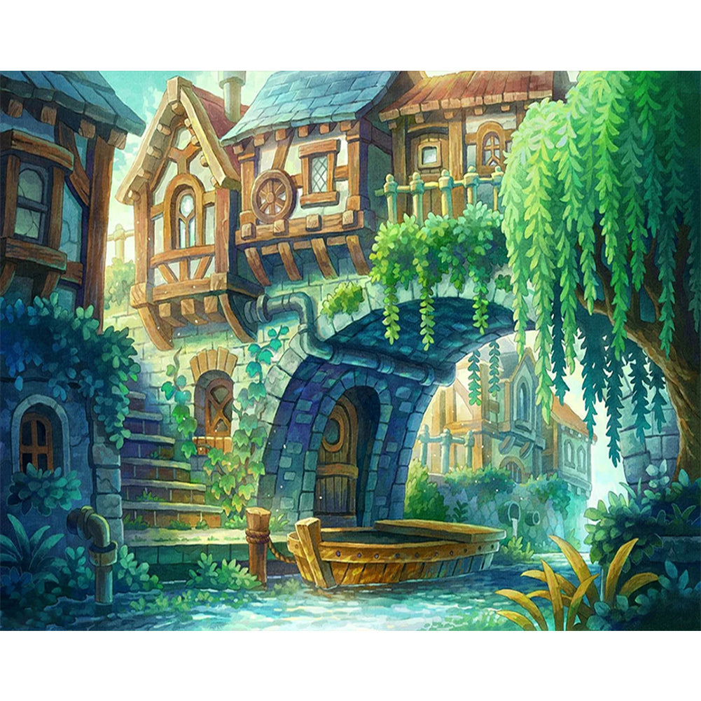 Xiaozhouqiao Water - Full Round Drill Diamond Painting 50*40CM