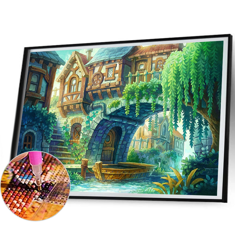 Xiaozhouqiao Water - Full Round Drill Diamond Painting 50*40CM