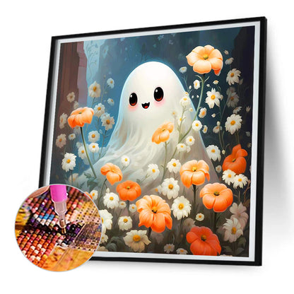 Halloween Flower Viewing Ghosts - Full Round Drill Diamond Painting 30*30CM