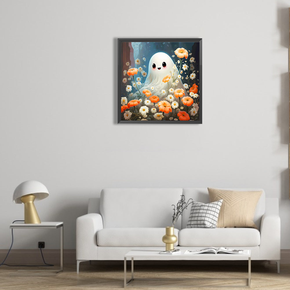 Halloween Flower Viewing Ghosts - Full Round Drill Diamond Painting 30*30CM