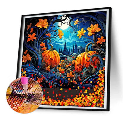 Halloween Pumpkin Patch - Full Round Drill Diamond Painting 30*30CM