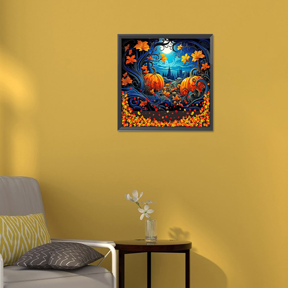 Halloween Pumpkin Patch - Full Round Drill Diamond Painting 30*30CM