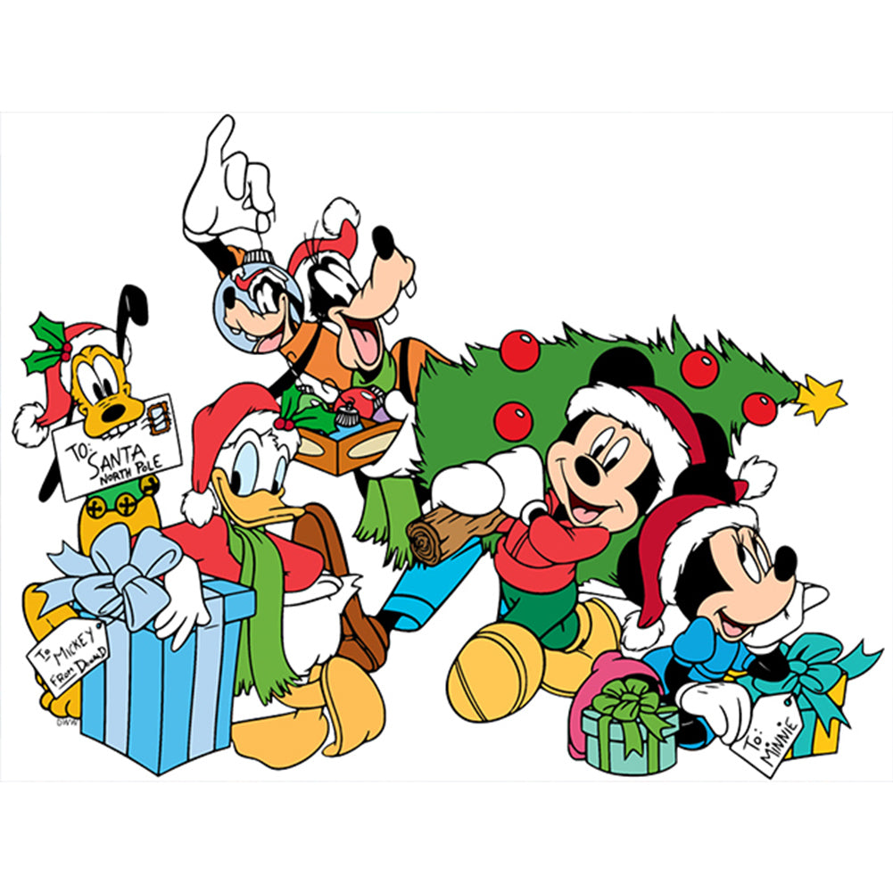 Christmas With Mickey Mouse And Friends - Full Round Drill Diamond Painting 40*30CM