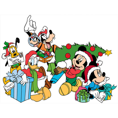 Christmas With Mickey Mouse And Friends - Full Round Drill Diamond Painting 40*30CM