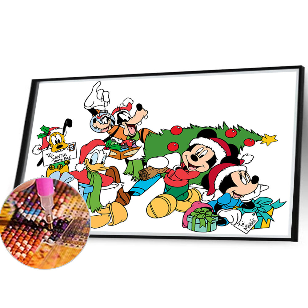 Christmas With Mickey Mouse And Friends - Full Round Drill Diamond Painting 40*30CM