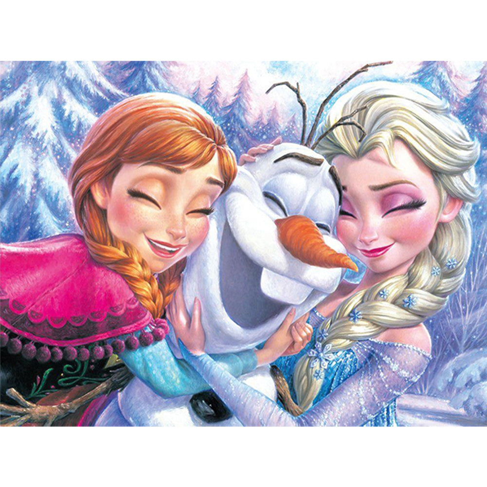 Frozen Anna And Elsa - Full Round Drill Diamond Painting 40*30CM