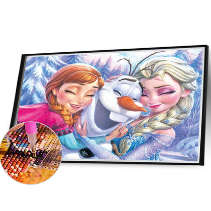Frozen Anna And Elsa - Full Round Drill Diamond Painting 40*30CM