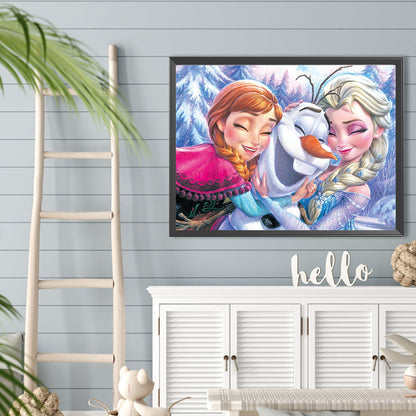 Frozen Anna And Elsa - Full Round Drill Diamond Painting 40*30CM