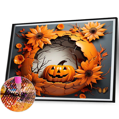 Broken Wall Pumpkin - Full Round Drill Diamond Painting 60*50CM