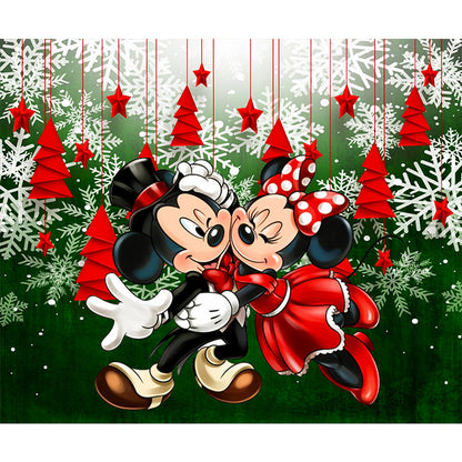 Mickey And Minnie Meeting At Christmas - Full Round Drill Diamond Painting 60*50CM