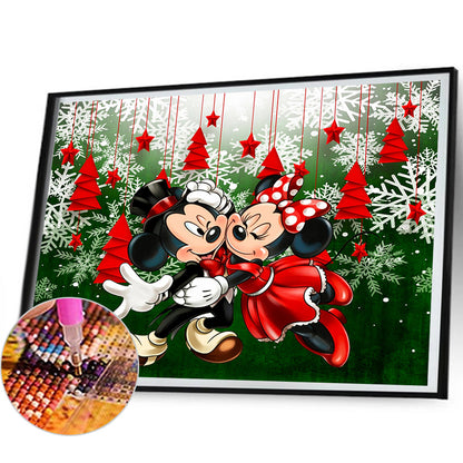 Mickey And Minnie Meeting At Christmas - Full Round Drill Diamond Painting 60*50CM