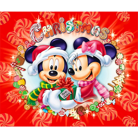 Christmas Mickey And Minnie Gifts - Full Round Drill Diamond Painting 60*50CM