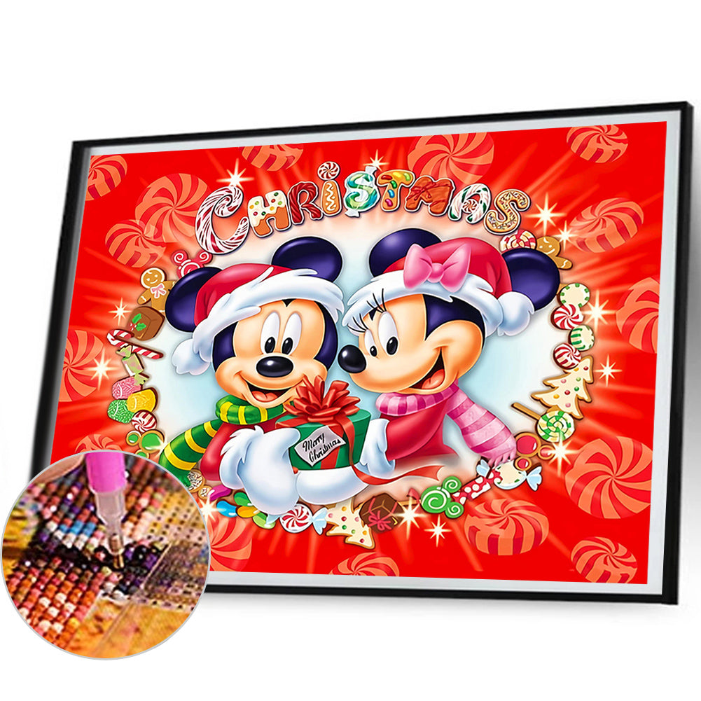 Christmas Mickey And Minnie Gifts - Full Round Drill Diamond Painting 60*50CM