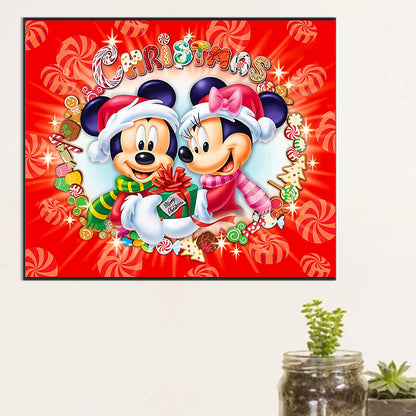 Christmas Mickey And Minnie Gifts - Full Round Drill Diamond Painting 60*50CM