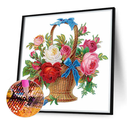 Flower Basket - Special Shaped Drill Diamond Painting 40*40CM