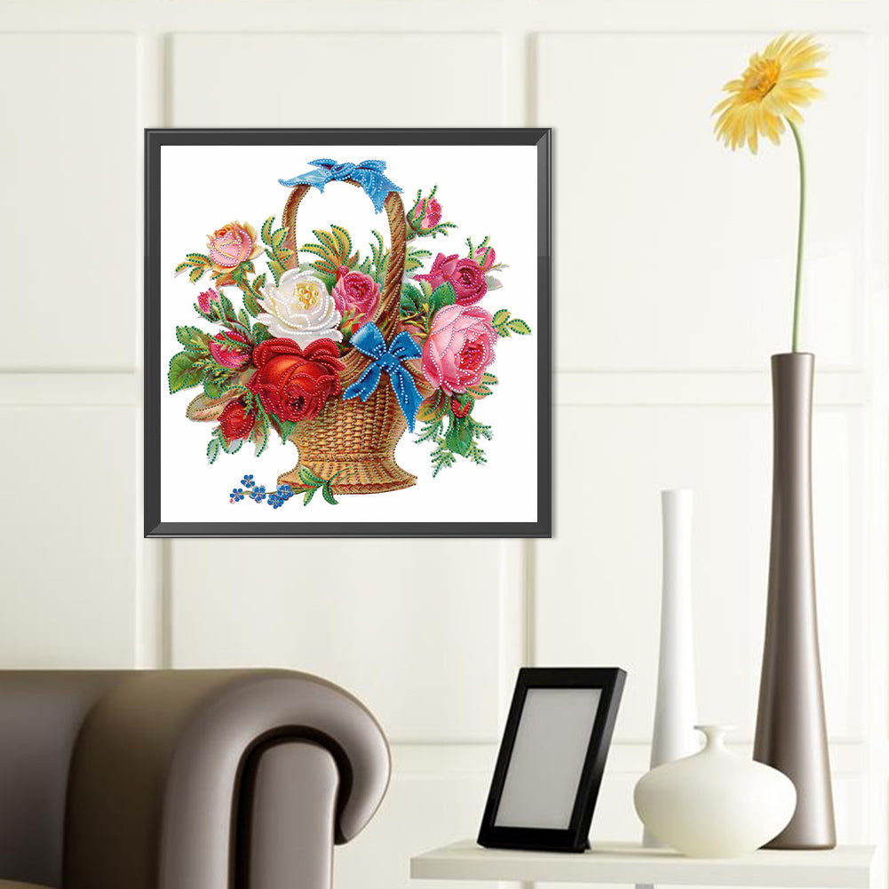 Flower Basket - Special Shaped Drill Diamond Painting 40*40CM