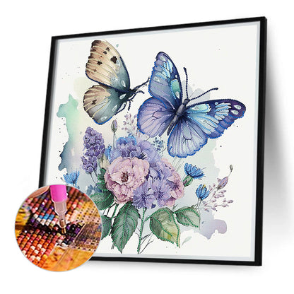 Flowers Butterfly - Special Shaped Drill Diamond Painting 40*40CM