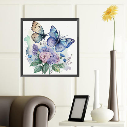 Flowers Butterfly - Special Shaped Drill Diamond Painting 40*40CM