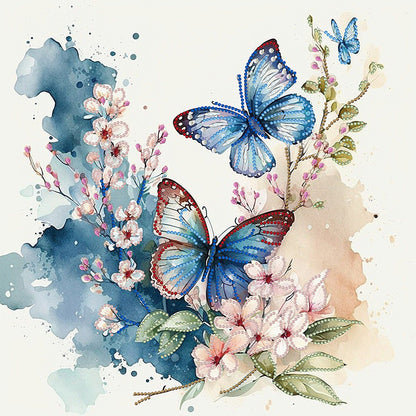 Flowers Butterfly - Special Shaped Drill Diamond Painting 40*40CM