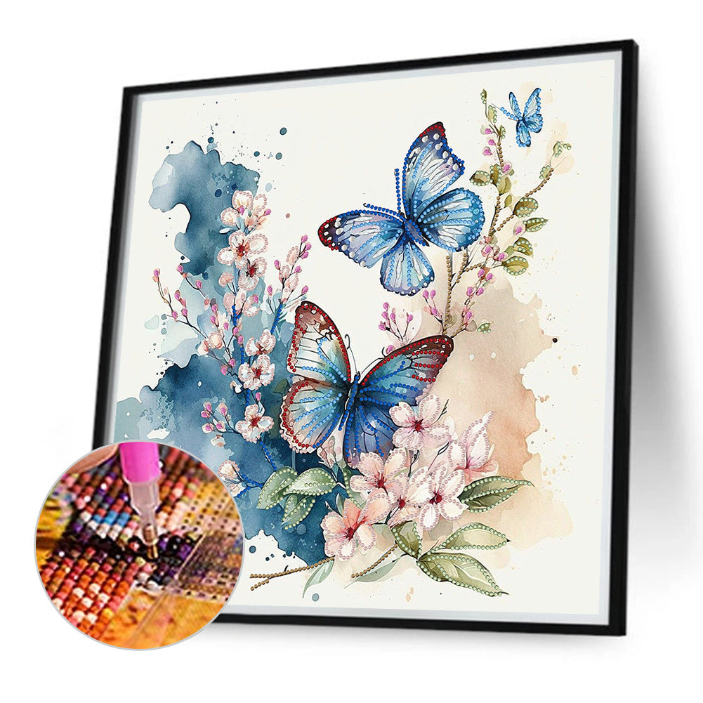 Flowers Butterfly - Special Shaped Drill Diamond Painting 40*40CM