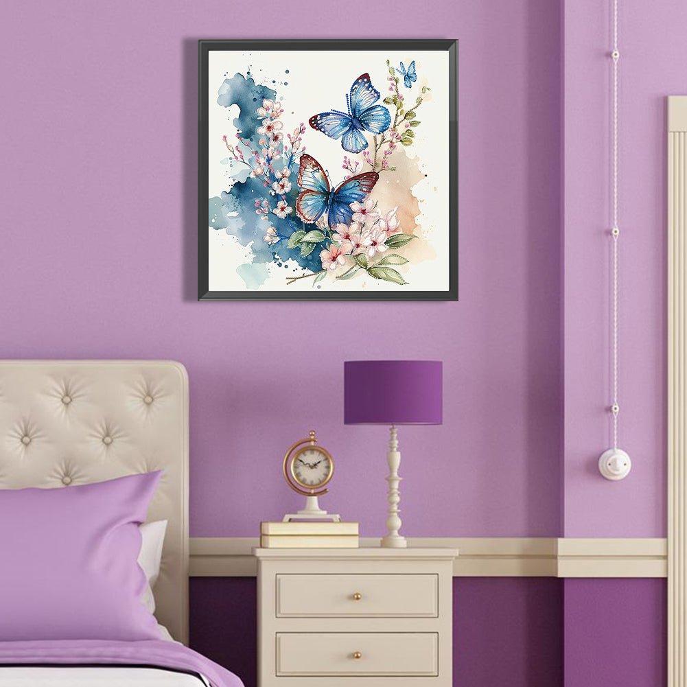 Flowers Butterfly - Special Shaped Drill Diamond Painting 40*40CM