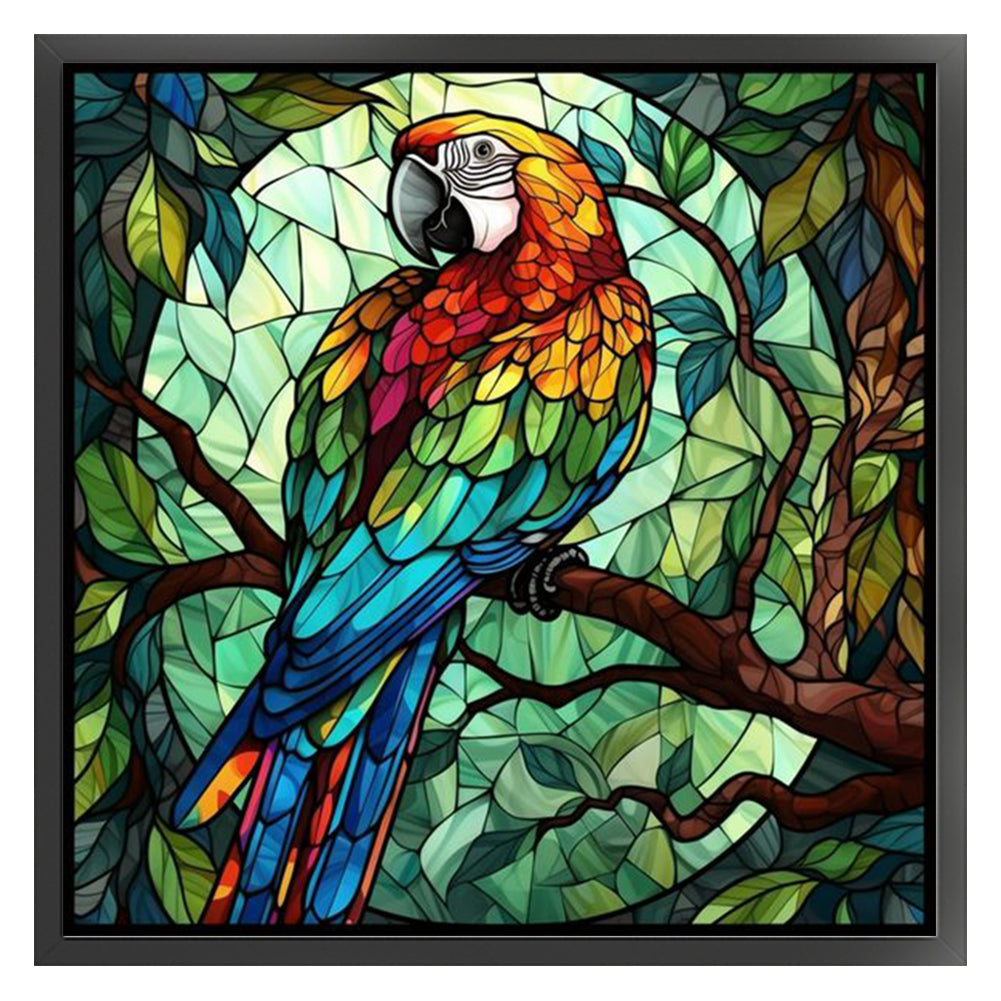 Glass Painting - Parrot - 11CT Stamped Cross Stitch 50*50CM