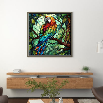 Glass Painting - Parrot - 11CT Stamped Cross Stitch 50*50CM