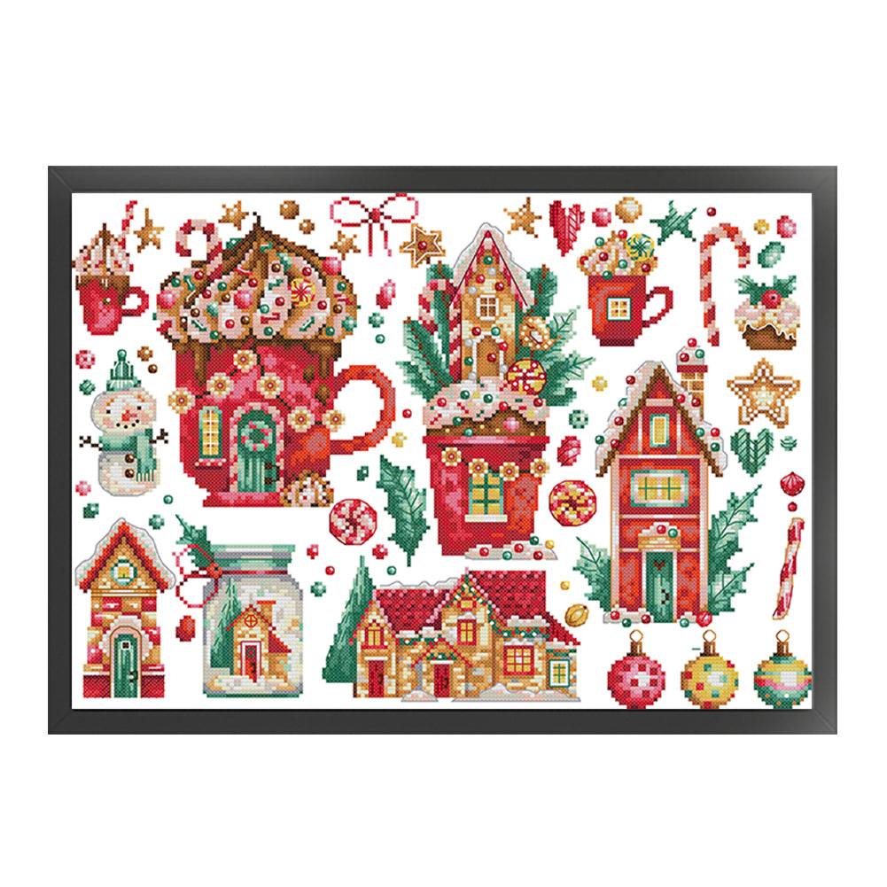 Celebrate Christmas - 16CT Stamped Cross Stitch 38*28CM(Joy Sunday)