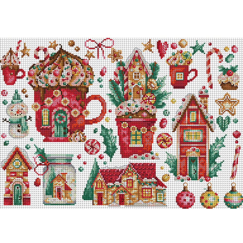 Celebrate Christmas - 16CT Stamped Cross Stitch 38*28CM(Joy Sunday)