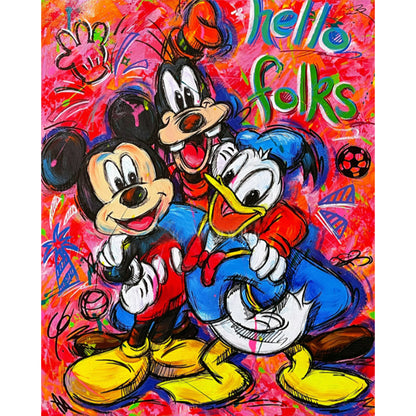 Mickey Donald Duck Goofy - 11CT Stamped Cross Stitch 40*50CM