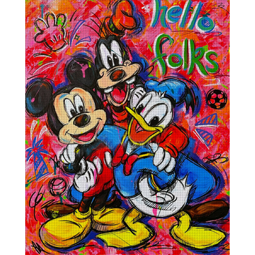 Mickey Donald Duck Goofy - 11CT Stamped Cross Stitch 40*50CM