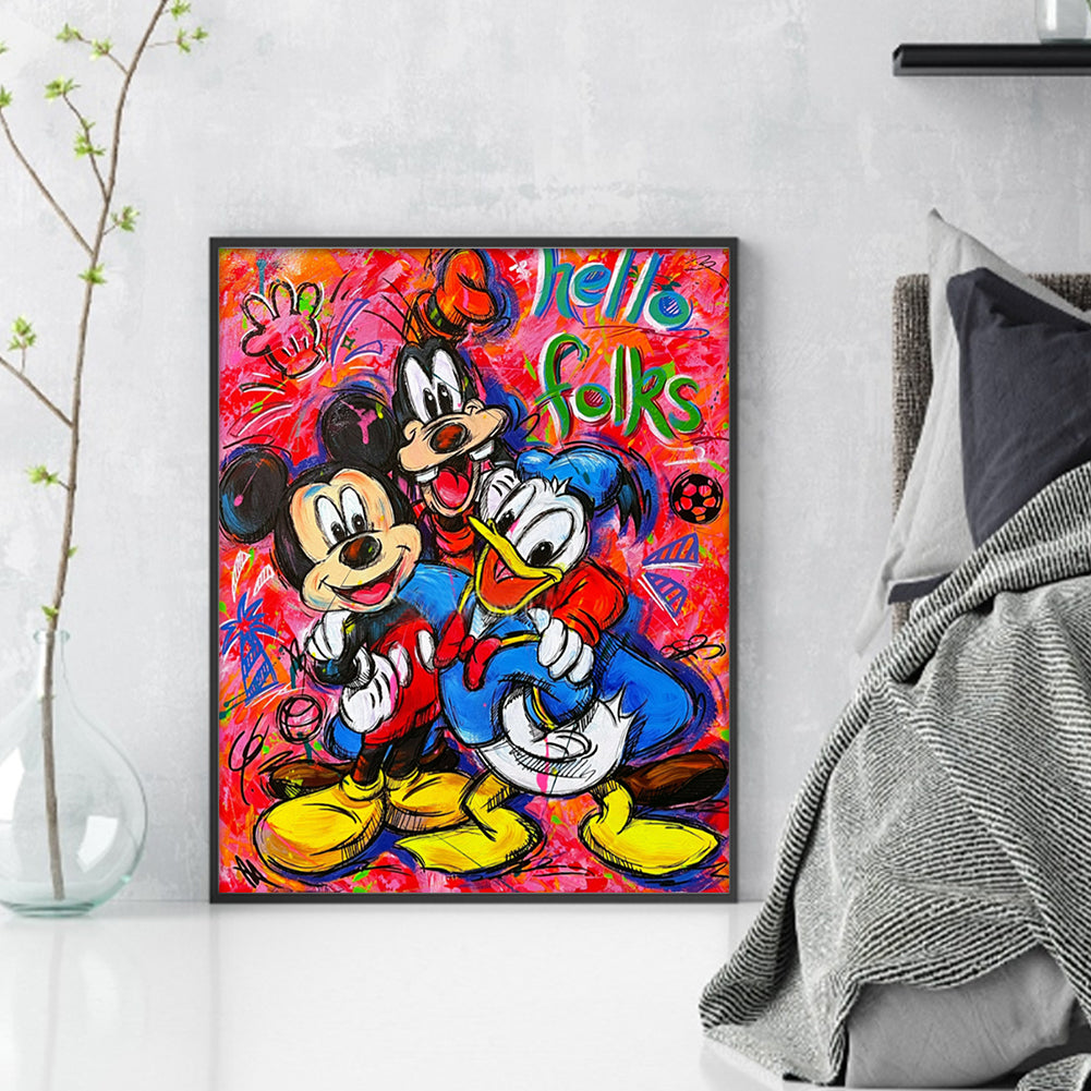 Mickey Donald Duck Goofy - 11CT Stamped Cross Stitch 40*50CM