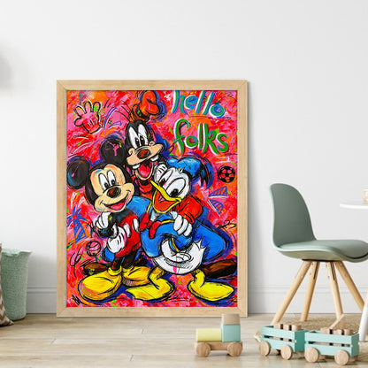 Mickey Donald Duck Goofy - 11CT Stamped Cross Stitch 40*50CM