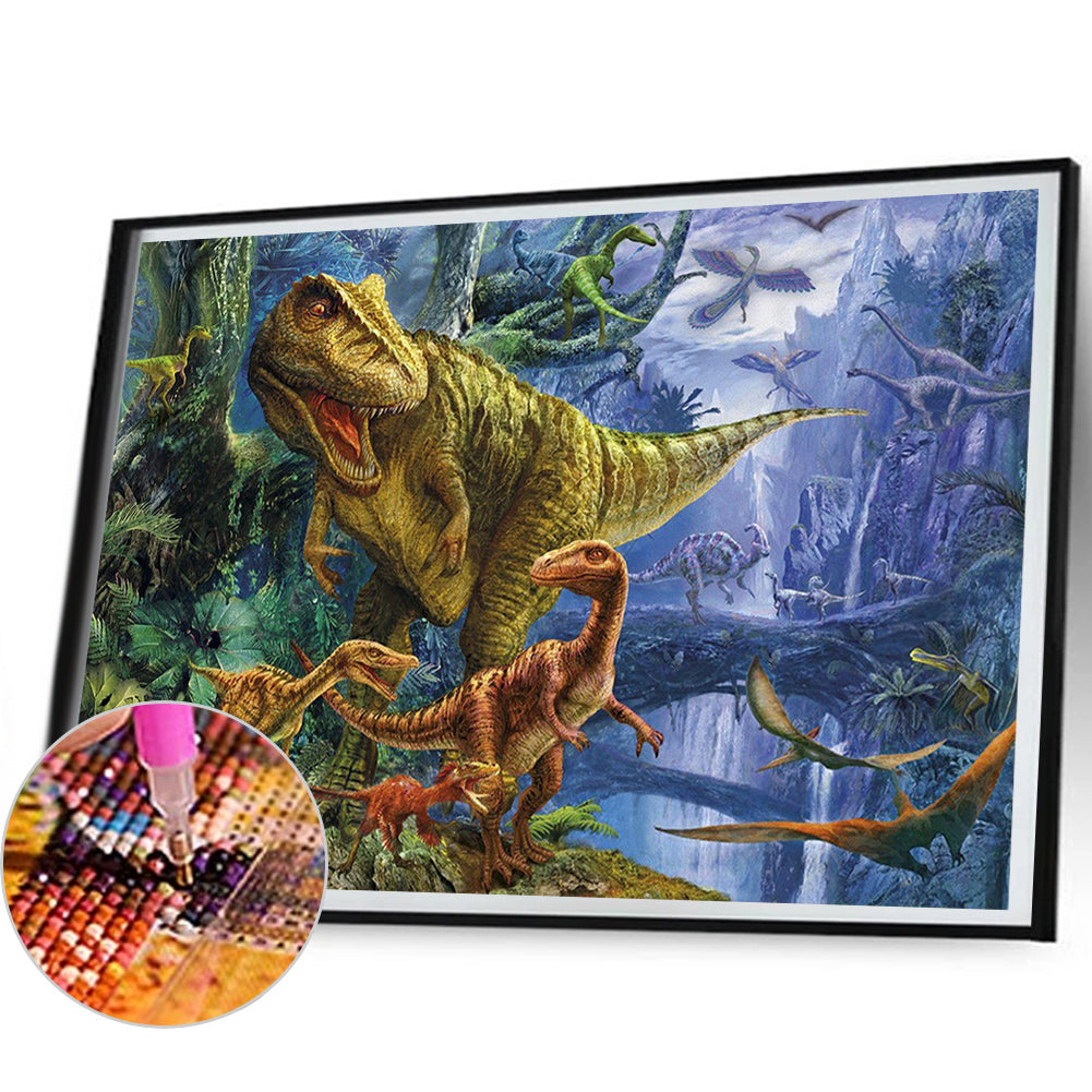 Dinosaur - Full Round Drill Diamond Painting 50*40CM
