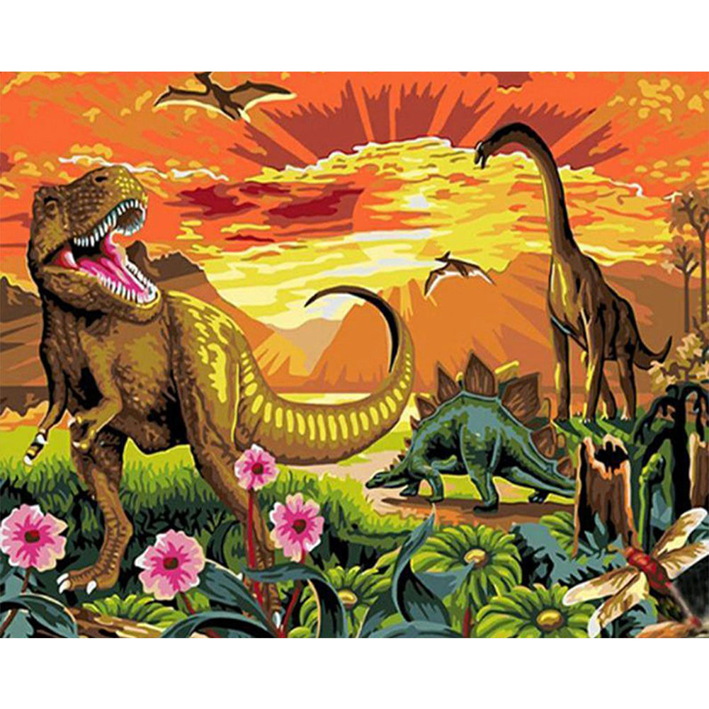 Dinosaur - Full Round Drill Diamond Painting 50*40CM
