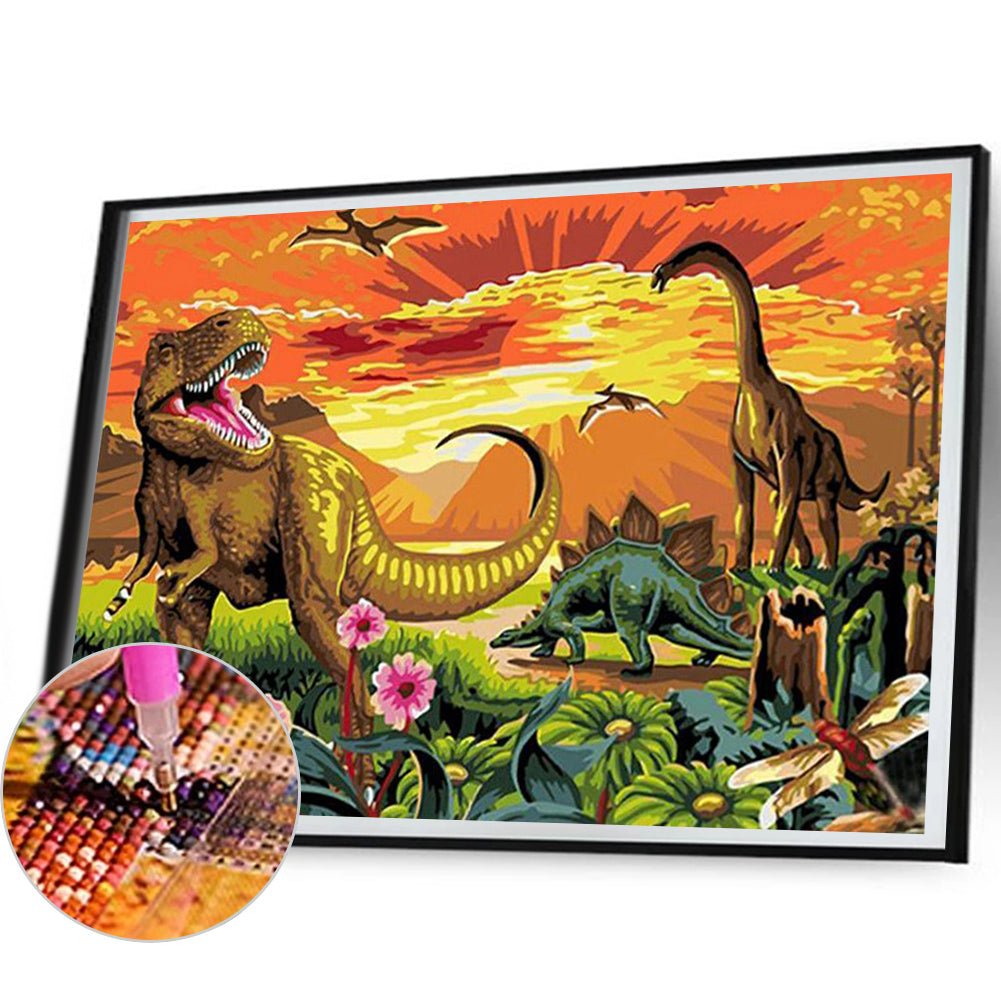 Dinosaur - Full Round Drill Diamond Painting 50*40CM