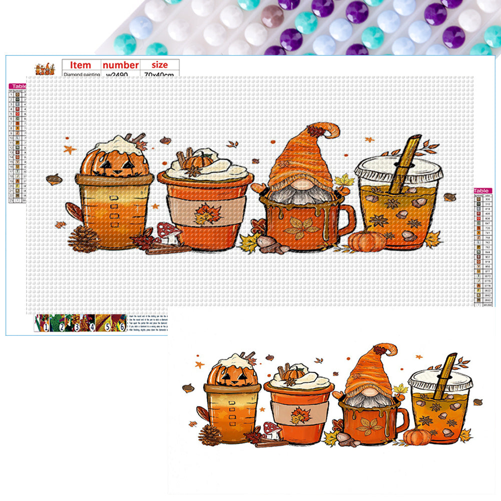 Pumpkin Coffee - Full Round Drill Diamond Painting 70*40CM