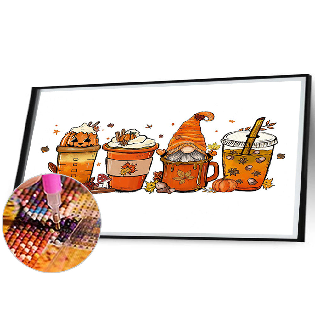 Pumpkin Coffee - Full Round Drill Diamond Painting 70*40CM