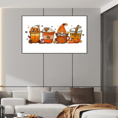 Pumpkin Coffee - Full Round Drill Diamond Painting 70*40CM