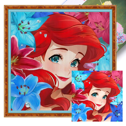 Little Mermaid Ariel - 11CT Stamped Cross Stitch 50*50CM