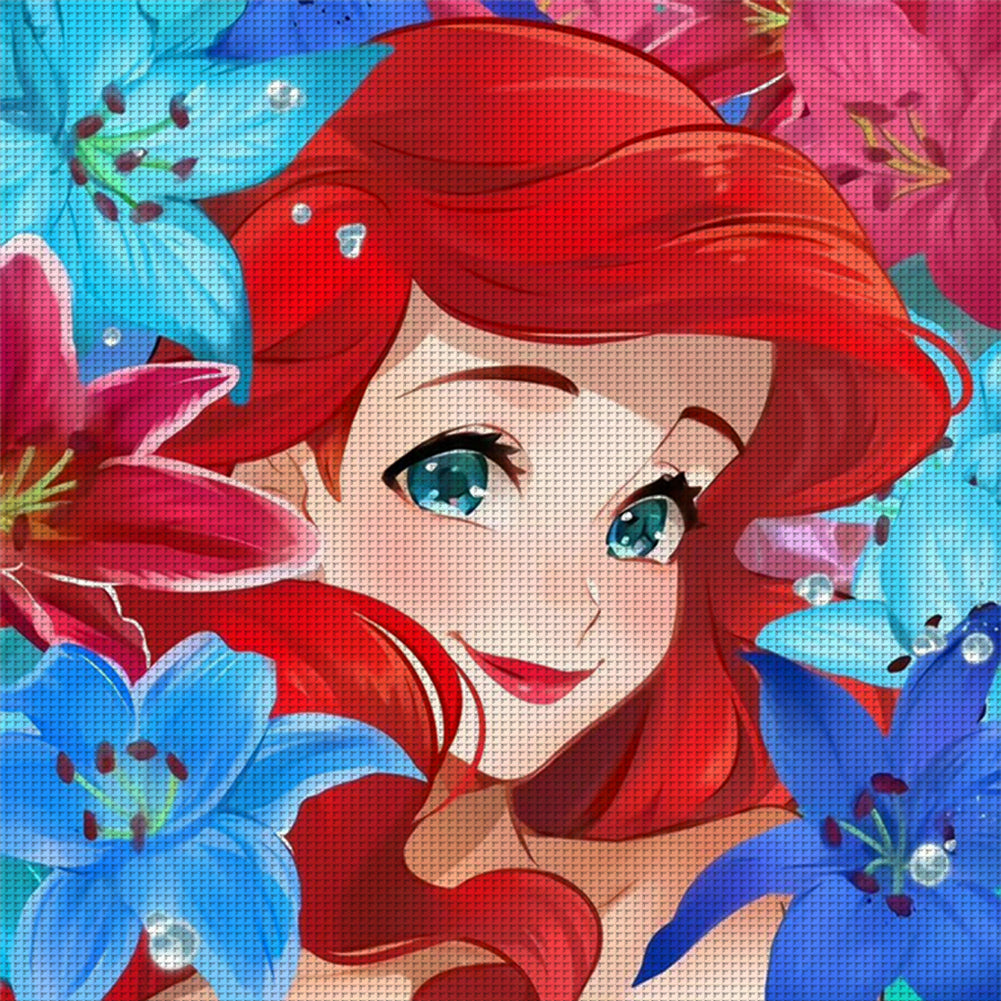 Little Mermaid Ariel - 11CT Stamped Cross Stitch 50*50CM