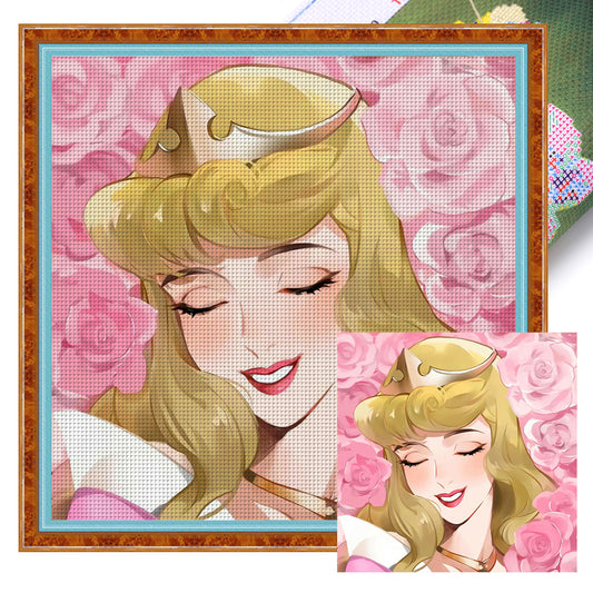 Sleeping Beauty Princess Aurora - 11CT Stamped Cross Stitch 50*50CM